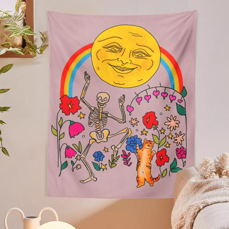 dancing cat wall tapestry boogzel apparel