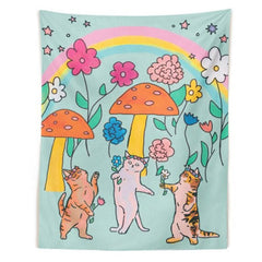 dancing cat wall tapestry boogzel apparel