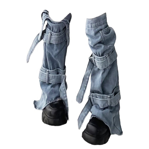 denim leg warmers boogzel apparel