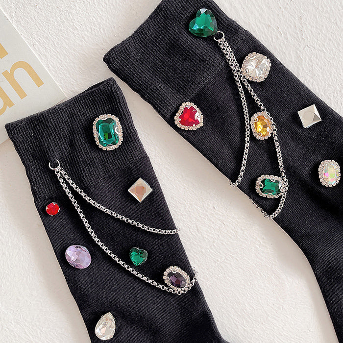 rhinestone socks boogzel apparel