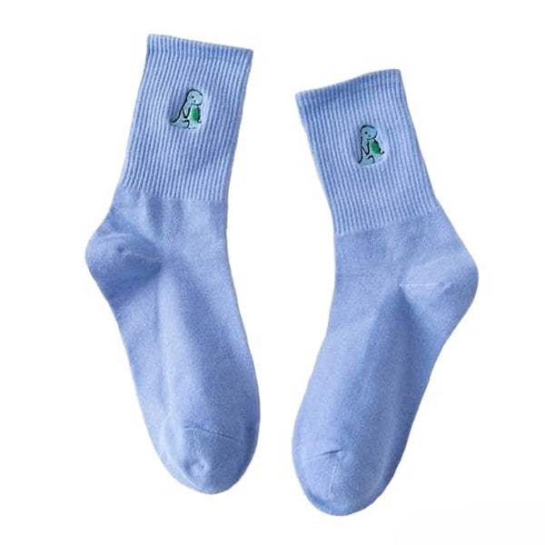 dino embroidery pastel socks boogzel apparel