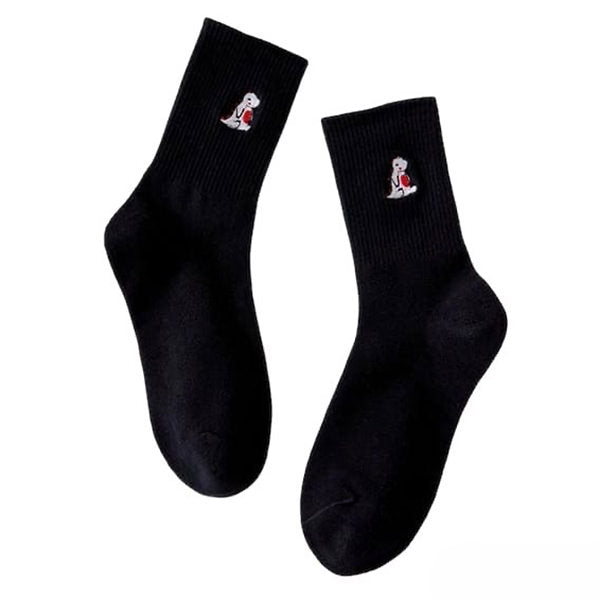 dino embroidery pastel socks boogzel apparel
