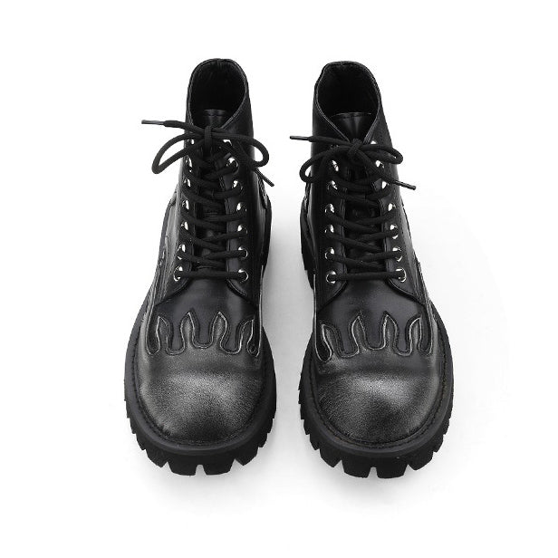 Feel The Burn Combat Boots - flame boots - fire boots boogel clothing