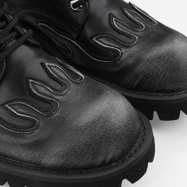 Feel The Burn Combat Boots - flame boots - fire boots boogel clothing