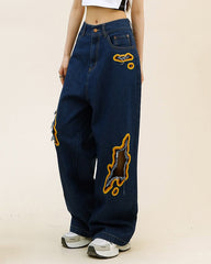 Feel The Burn Cut-Out Jeans - burnt out flame jeans boogzel clothing