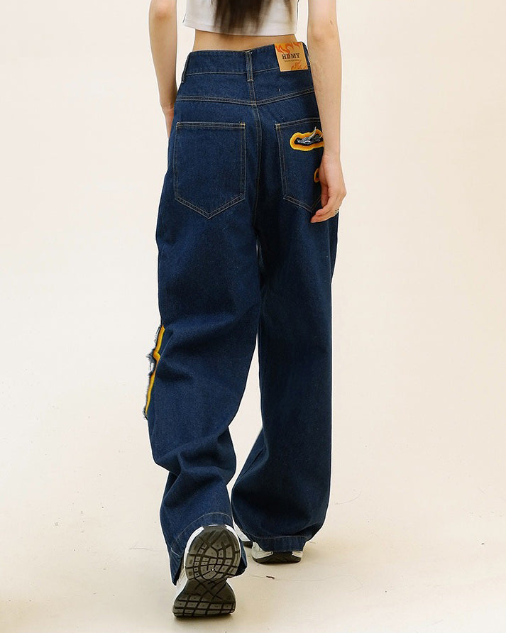 Feel The Burn Cut-Out Jeans - burnt out flame jeans boogzel clothing