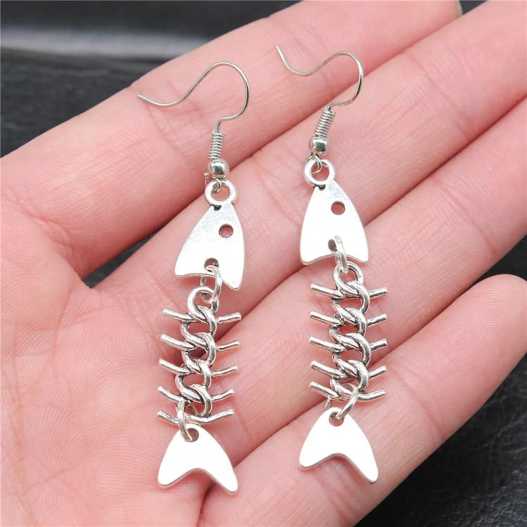 Fish Bone Drop Earrings boogzel clothing