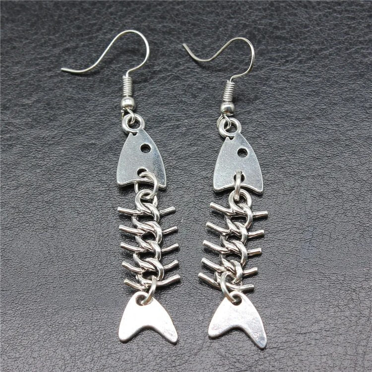 Fish Bone Drop Earrings boogzel clothing