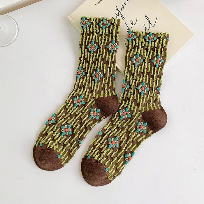 floral embroidery socks boogzel apparel