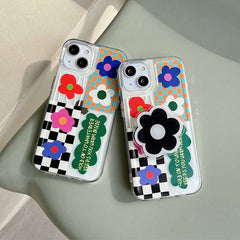 flower checkered iphone case