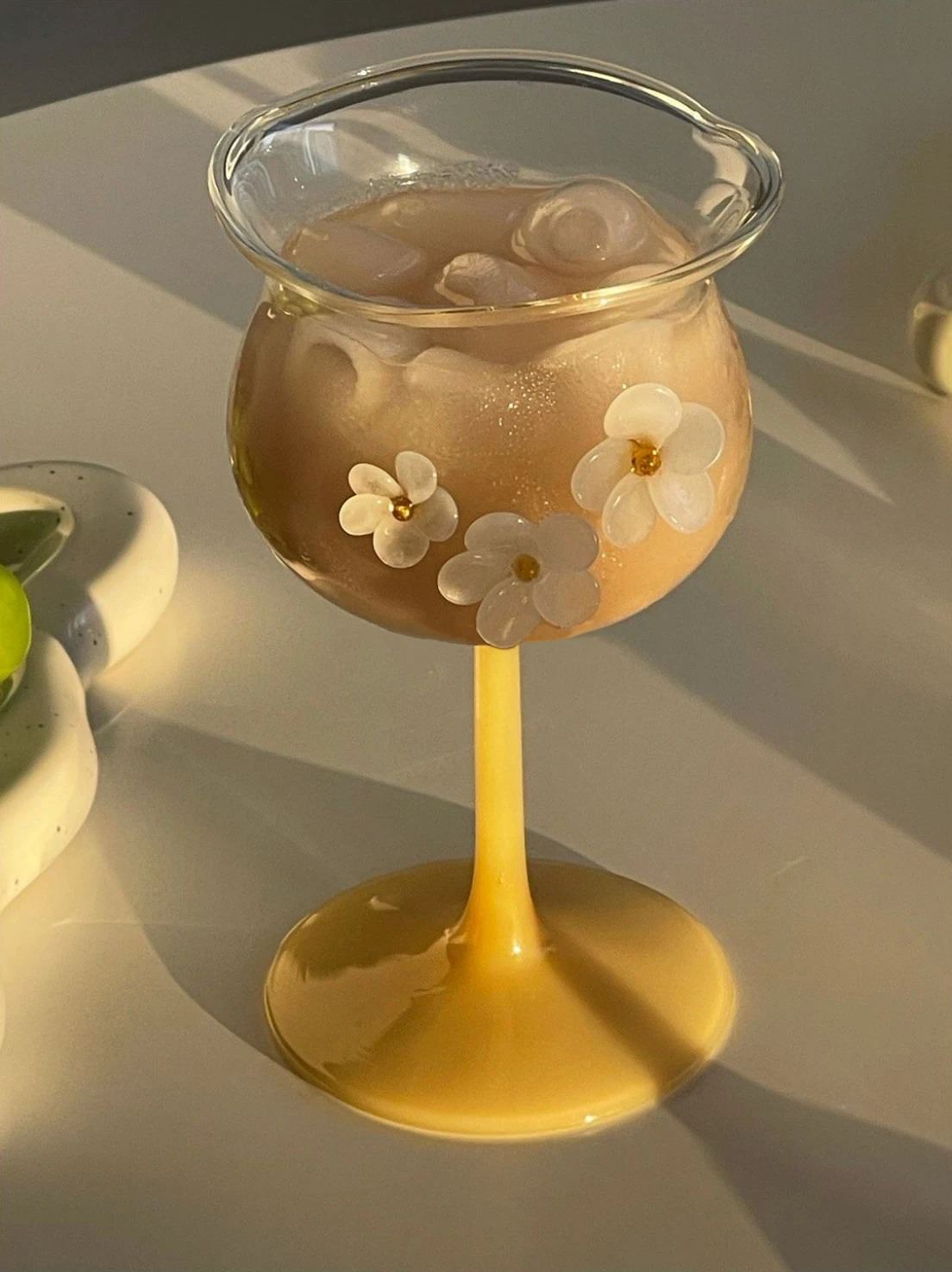 Flower-Designed Asymmetric Aesthetic Glass boogzel clothing