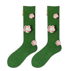 flower embroidery knee socks boogzel apparel