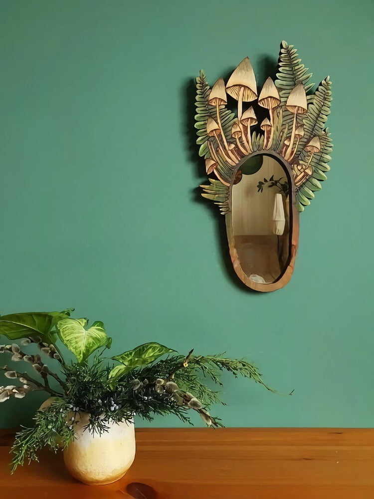 Forest Mushroom Wooden Mirror boogzel apparel 