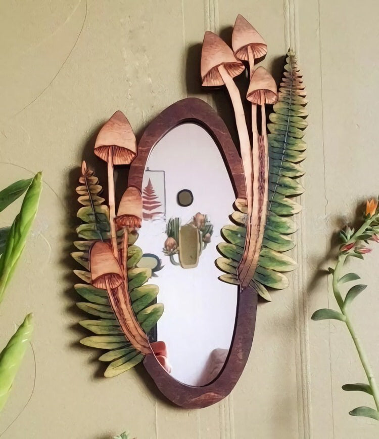 Forest Mushroom Wooden Mirror boogzel apparel 