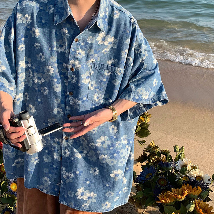 soft boy aesthetic denim shirt boogzel apparel