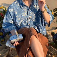 soft boy aesthetic denim shirt boogzel apparel