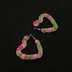 Fuzzy Heart Hoop Earrings boogzel apparel