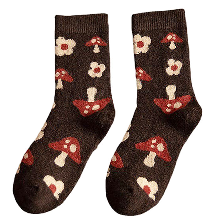 mushroom aesthetic socks boogzel apparel