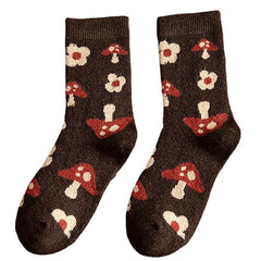 mushroom aesthetic socks boogzel apparel