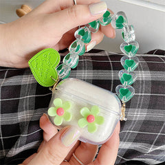 green airpods case with chain boogzel apparel