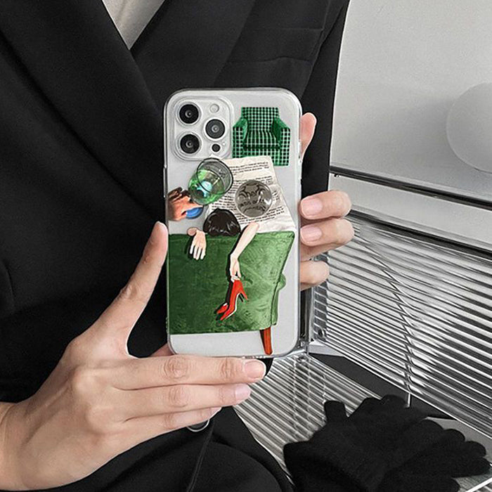 green sofa iphone case boogzel apparel