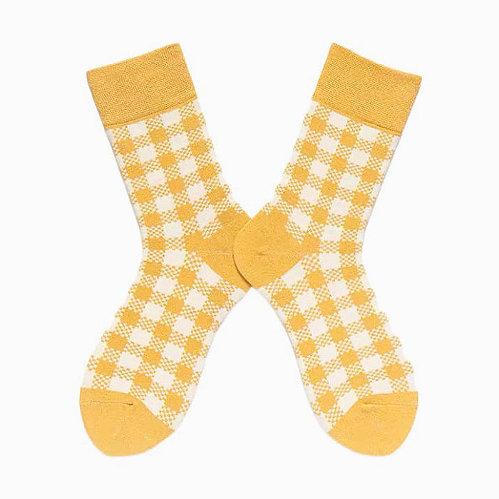 yellow plaid socks boogzel apparel