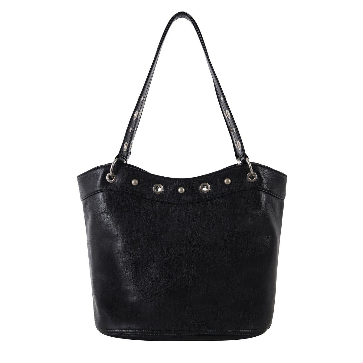 Grommet-Stud-Black-Shoulder-Bag