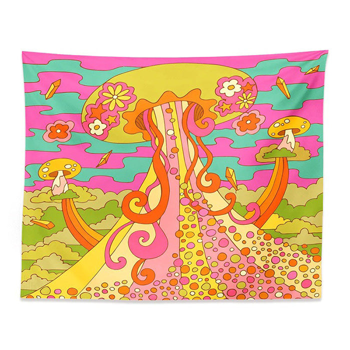 aesthetic mushroom wall tapestry boogzel apparel