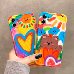 colorful aesthetic iphone case boogzel apparel