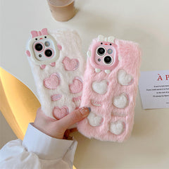 heart fluffy iphone case boogzel apparel