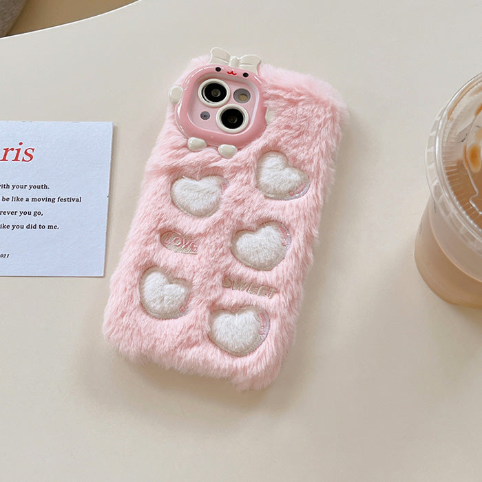 heart fluffy iphone case boogzel apparel