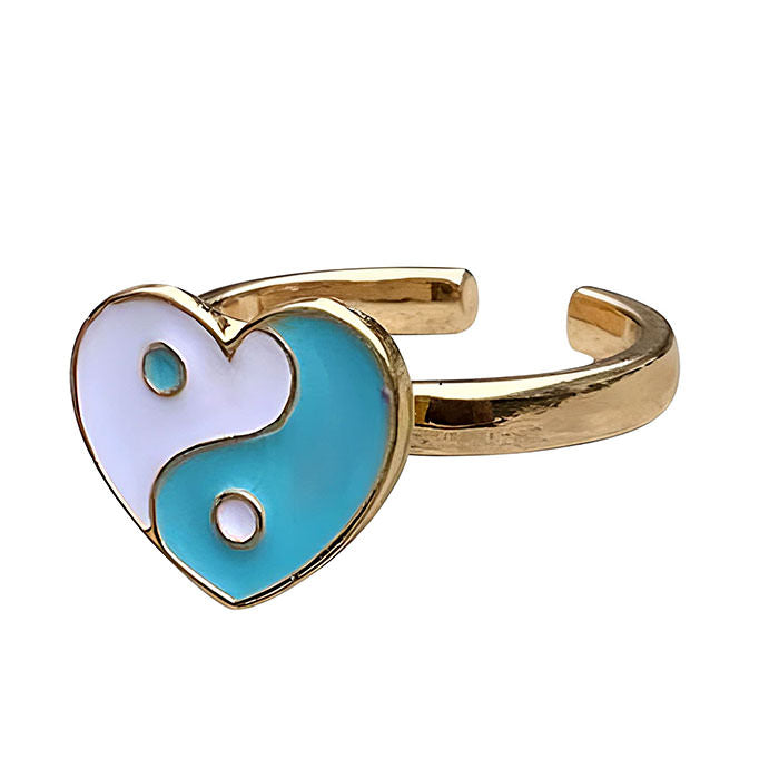 Heart Yin Yang Anxiety Ring - boogzel apparel