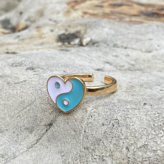 Heart Yin Yang Anxiety Ring - boogzel apparel