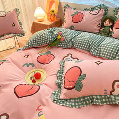 Kawaii Peach Bedding Set 🍑 boogzel apparel