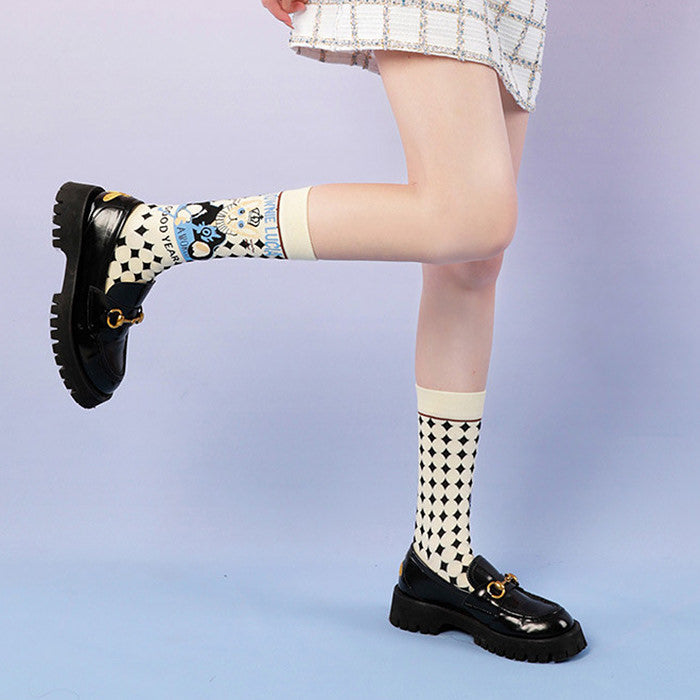cat argyle socks boogzel apparel
