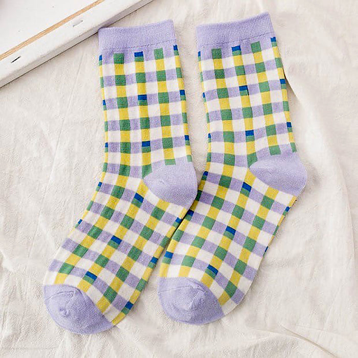 purple plaid socks boogzel apparel