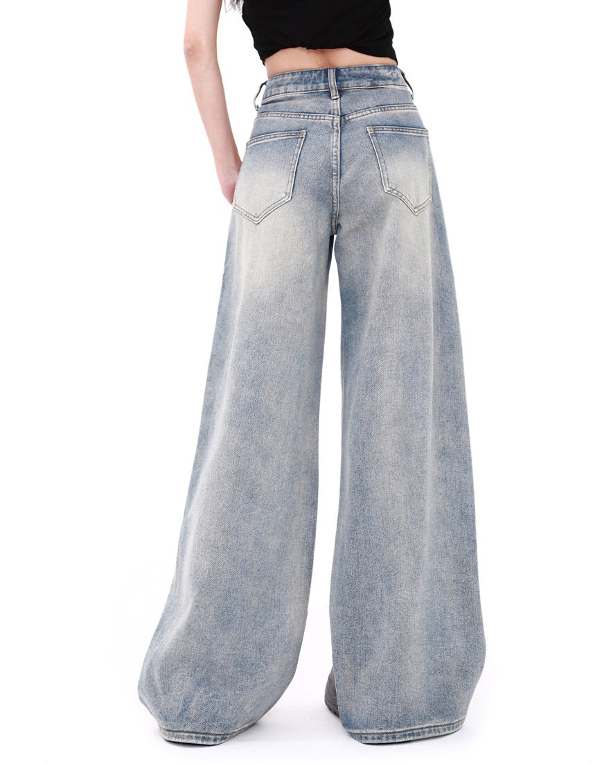 Vintage Style Brush Strokes Jeans - Aesthetic Jeans - Boogzel Clothing