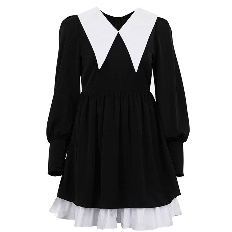 collar mini black dress boogzel apparel