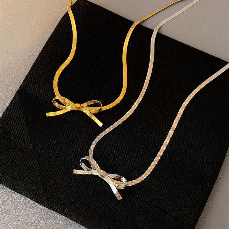 Metal Bow Choker Necklace - Boogzel Clothing