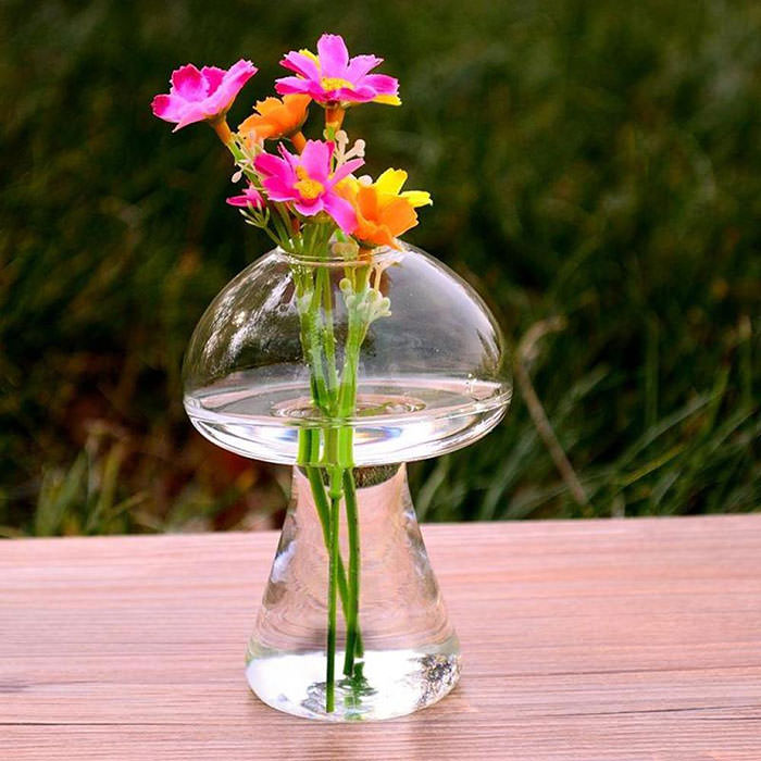 mushroom shaped glass vase boogzel apparel