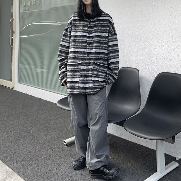 80's Grandma Striped Cardigan Sweater - Boogzel Clothing