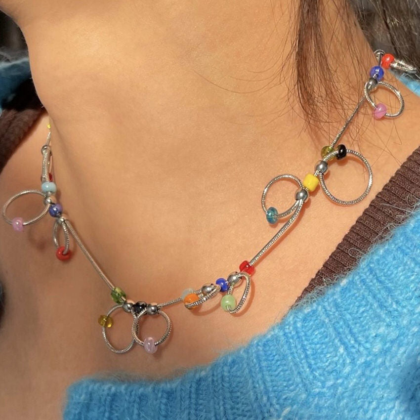 Indie Kid Beaded Chain Choker - affordable women jewelry - boogzel clothing