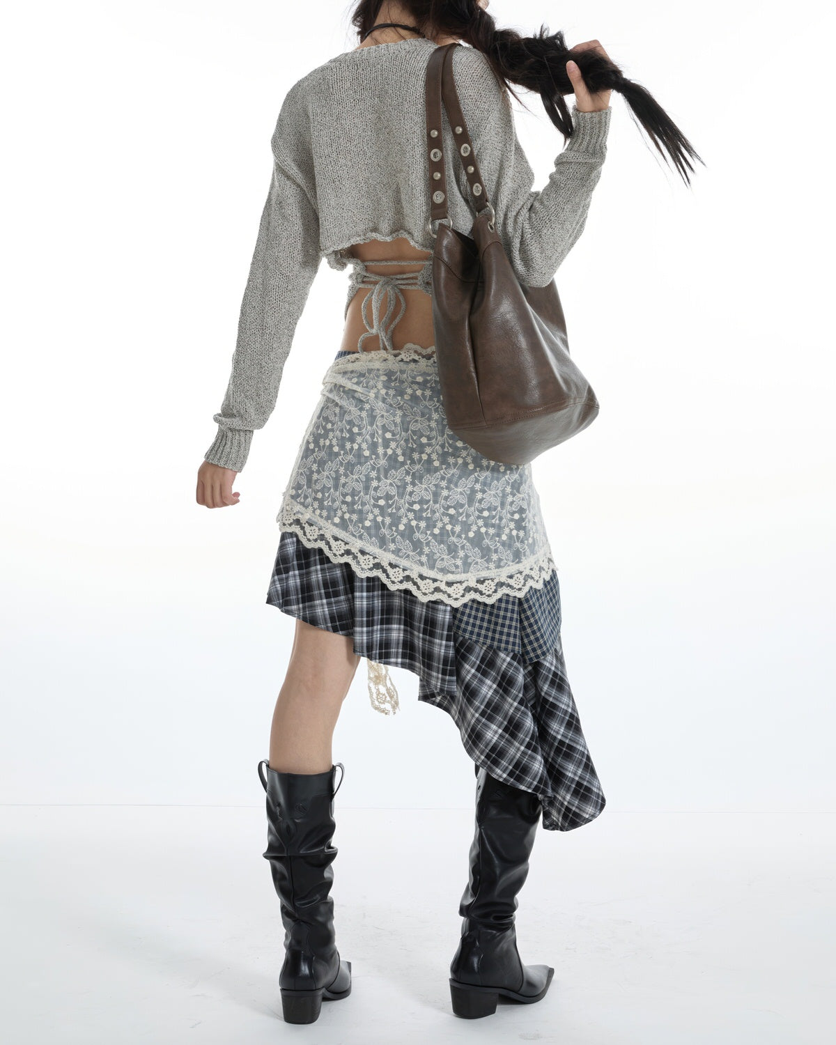 Grommet-Stud-Brown-Shoulder-Bag-for-school
