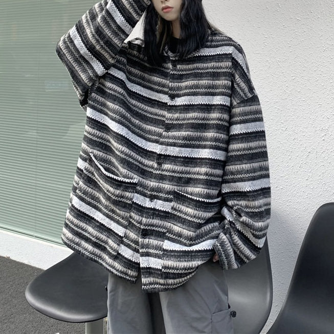 80's Grandma Striped Cardigan Sweater - Boogzel Clothing