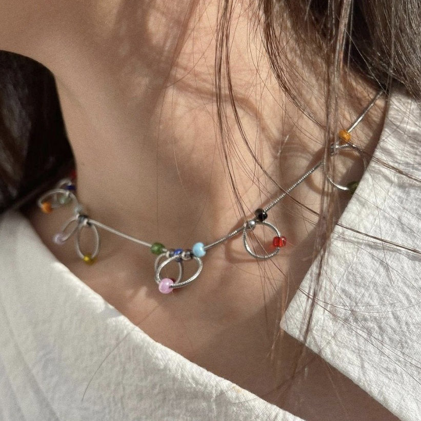 Indie Kid Beaded Chain Choker - affordable women jewelry - boogzel clothing