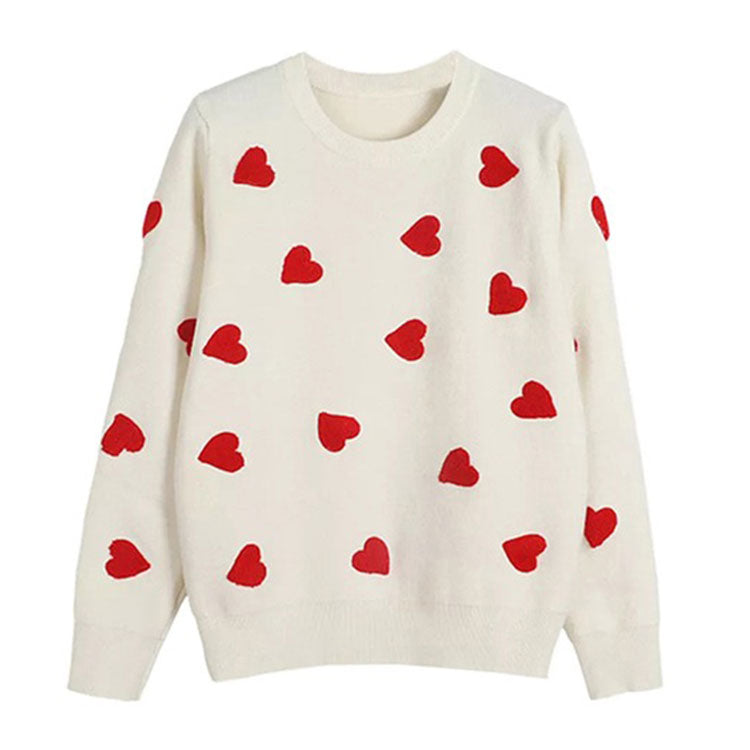 Vintage Red Hearts Sweater boogzel clothing