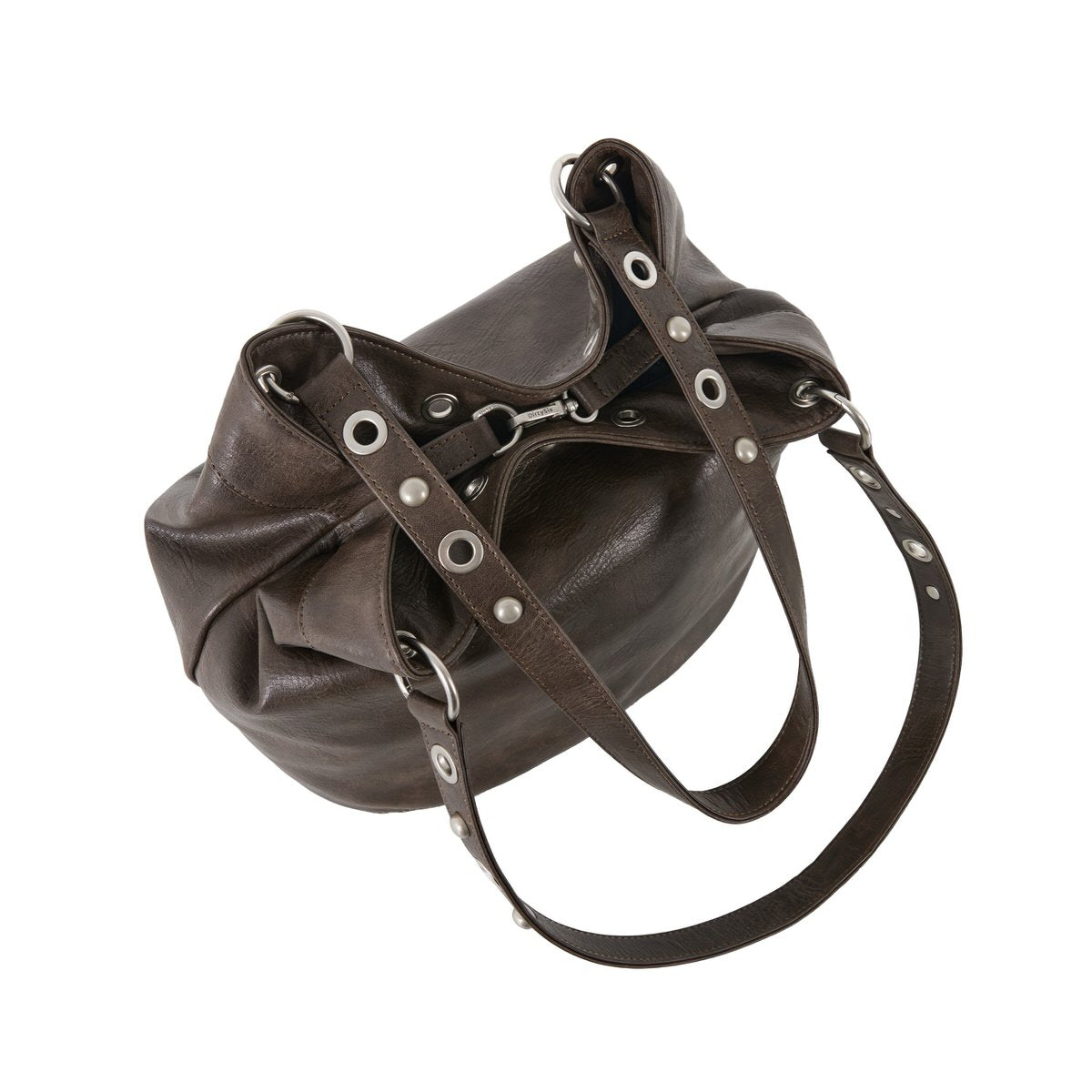 Grommet-Stud-Brown-Shoulder-Bag-for-school