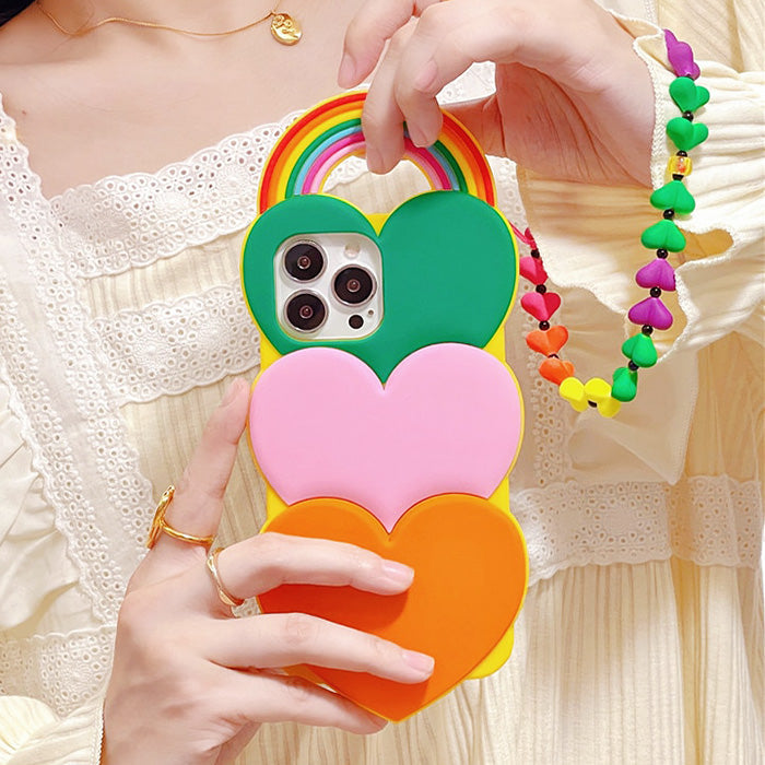 rainbow heart iphone case boogzel apparel