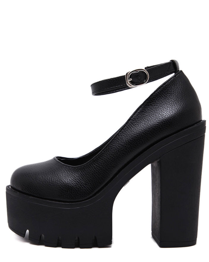 Platform Heeled Sandals black boogzel apparel