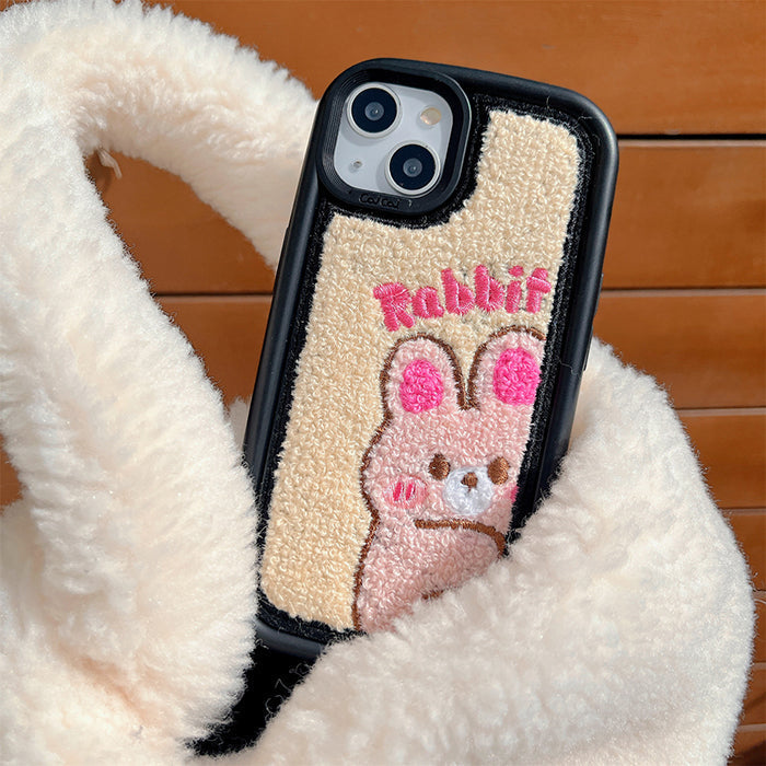rabbit embroidered iphone case boogzel apparel